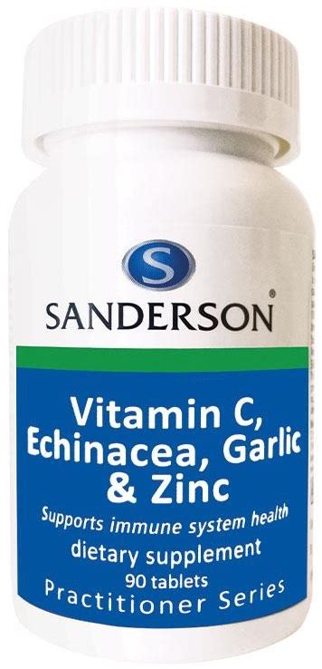 Sanderson Vitamin C Echinacea Garlic Zinc Tablets 90 Sanderson