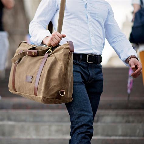 Waxed Canvas Weekender Bag For Men Personalized Duffle Bag Etsy