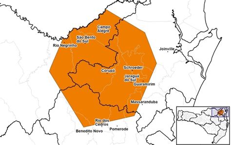 Defesa Civil alerta para temporal na região de Jaraguá do Sul nas