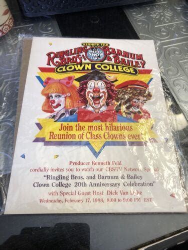 Ringling Bros And Barnum And Bailey Clown College Original Vintage Poster 1988 3881023781