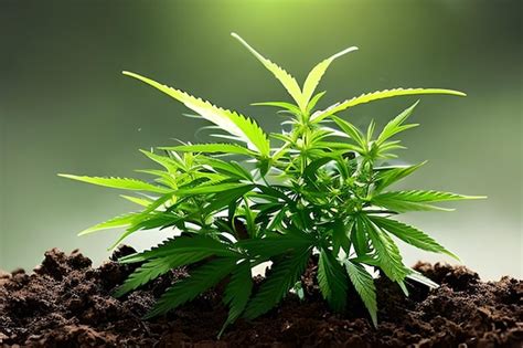 Premium Photo | Cannabis marijuana plant indoor growing at the soil