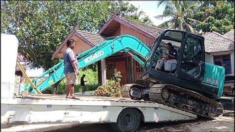 Cara Excavator Sk75 Naik Towing Youtube