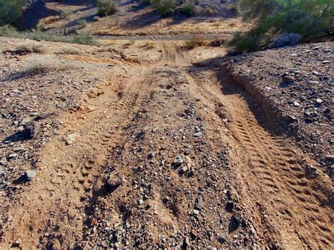 Desert Adventure Atv Tire Tracks Steep Hill Hillside Off Road Track