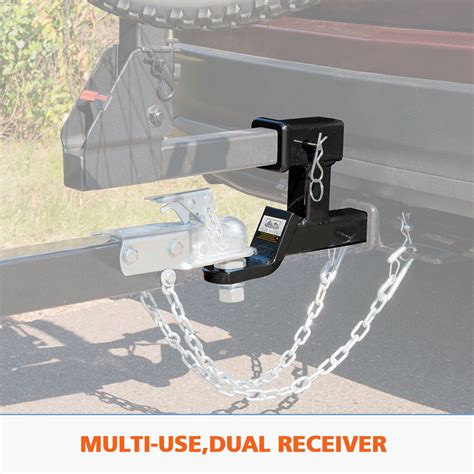 Dual Hitch Ball Mount Tongue Multi Use 2 Tow Bar Trailer Camper Bike