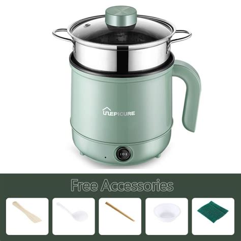 Electric Cooking Pot 110V 220V Multiftion Hot Pot 600W Household Dormitory Student Pot Cooker