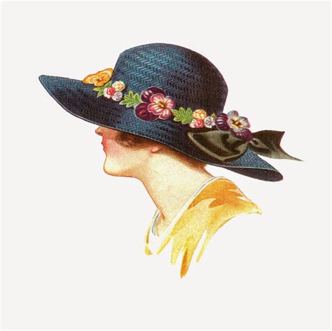 Antique Images Free Fashion Clip Art 1915 Womens Spring Hat Fashion