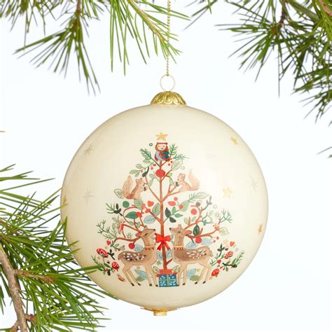 Pier Place Nordic Critters Li Bien Ball Ornament White Glass By