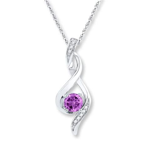 Amethyst Necklace Diamond Accents Sterling Silver Kay Amethyst