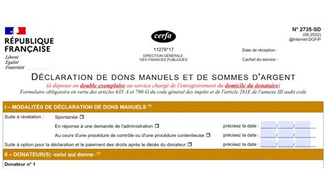 CERFA 11278 17 déclarer des dons manuels ou dargent