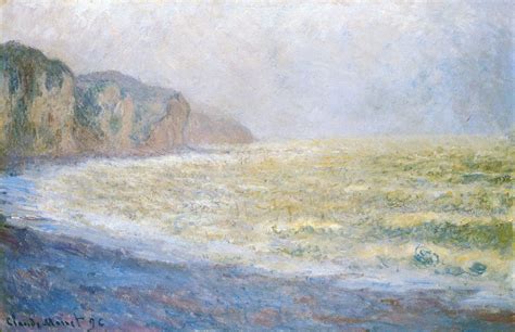 0651 莫奈高清油画绘画作品JPG格式 Claude Monet Paintings 1525 paintings Cliff at