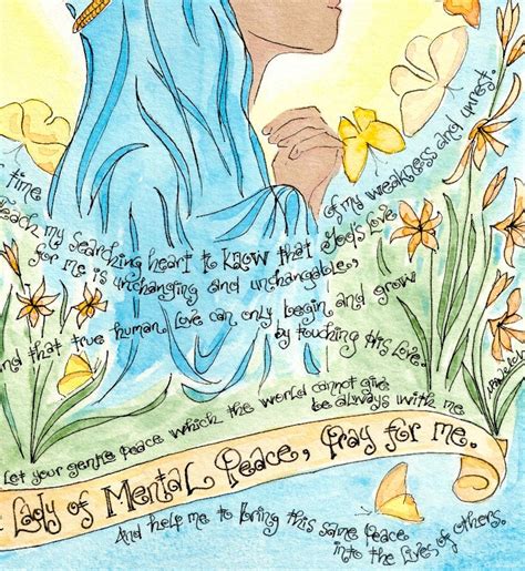 Our Lady Of Mental Peace Prayer Art Print Mary Hand Drawn Etsy Uk