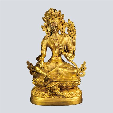 Tibetan Gilt Bronze Buddha Statue Mid Qing Dynasty Auction