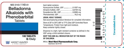 Belladonna Alkaloids With Phenobarbital Fda Prescribing Information