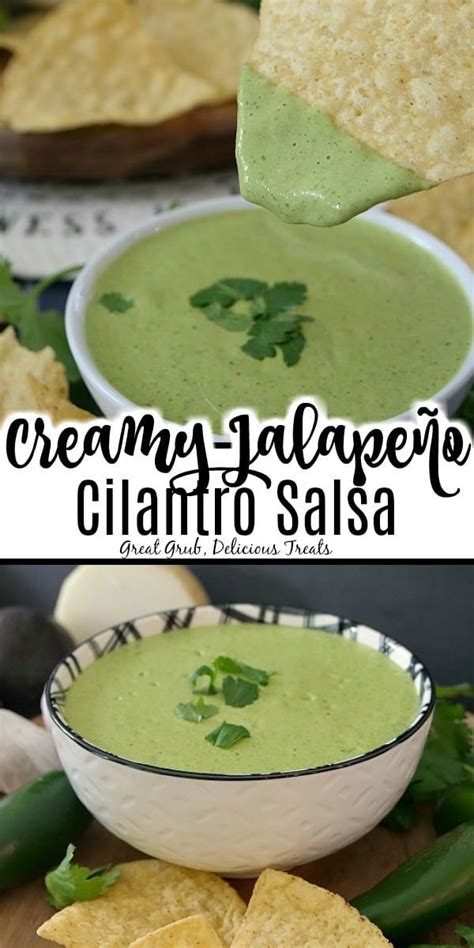 Creamy Jalapeno Cilantro Salsa Is A Homemade Appetizer Dip That Is