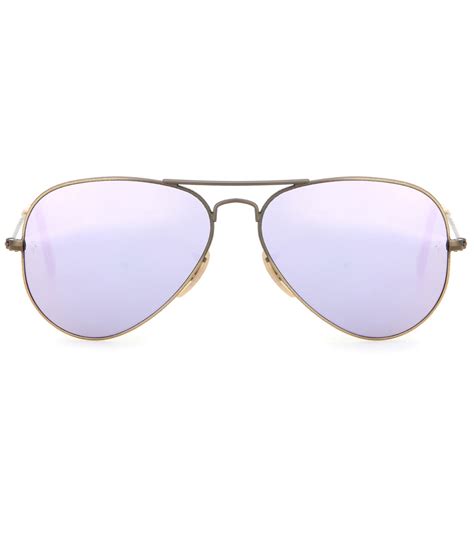 Ray-ban Rb3025 Mirrored Aviator Sunglasses in Purple | Lyst