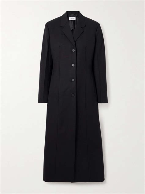 Ferragamo Wool Blend Coat Black Editorialist