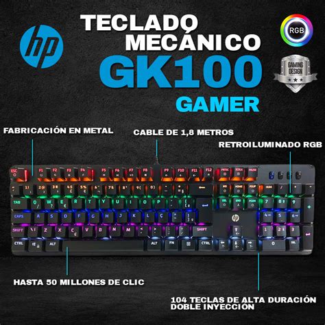 Ripley Teclado Gamer Mec Nico Hp Gk Led Rgb