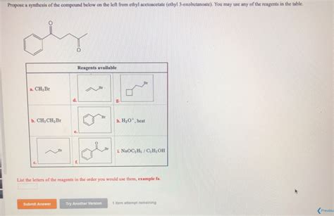 Solved Propose A Synthesis Of The Compound Below On The Left Chegg