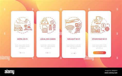 Roaming Communication Abroad Onboarding Mobile App Page Screen With