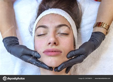 close woman spa salon  face treatment stock photo  dragana