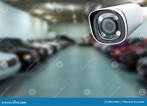 CCTV Camera or Surveillance System on Indoor Car Parking. Stock Photo ...