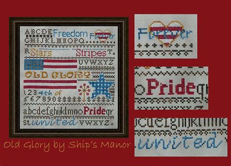 Old Glory PDF Ship S Manor Cross Stitch Etsy Old Glory Cross