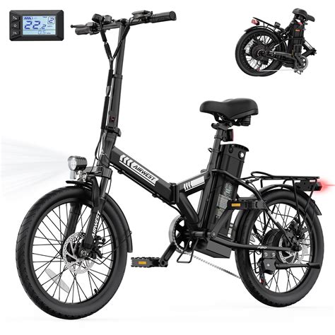 AIRWEST 20" Foldable Electric Bike for Adults, E Bike with Pedal-assist