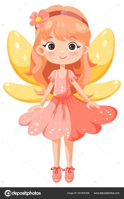 Cute Fairy Princess Cartoon Character Illustration Stock Vector by ...