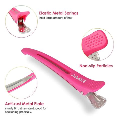12 Pcs Neon Hair Clips - AIMIKE Salon Styling & Sectioning Clips for ...