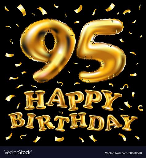 Happy Birthday 95th Celebration Gold Balloons And Vector Image