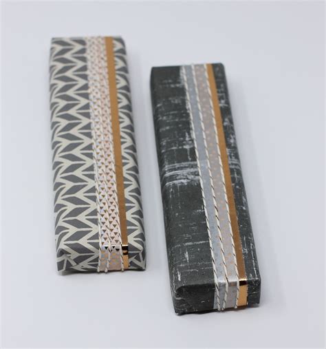 Grey Pattern And Metallic Gift Wrap Ideas With Washi Tape Artsy Gift