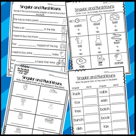 Singular And Plural Noun Worksheets First And Second Grade Etsy