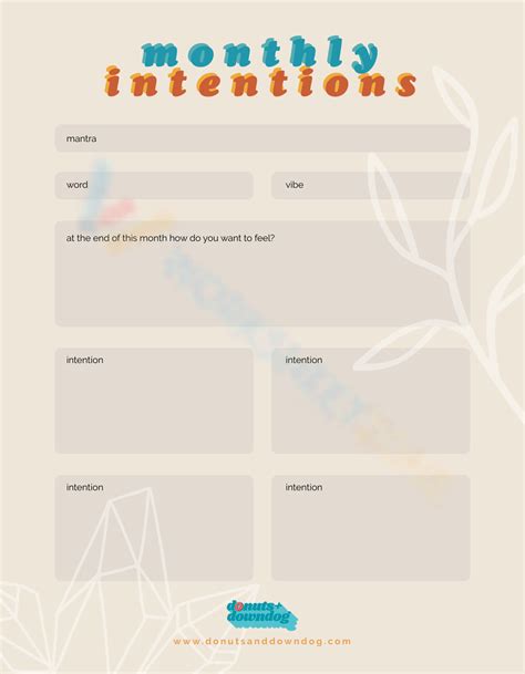 Free Printable Intention Setting Worksheets For All Ages