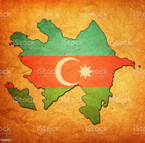 Vetores De Mapa Com A Bandeira Do Azerbaijão E Mais Imagens De Antigo Antigo Azerbaidjão