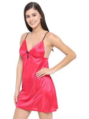 Hot Bridal Cherry Red Satin Babydoll Honeymoon Bikini Night Dress