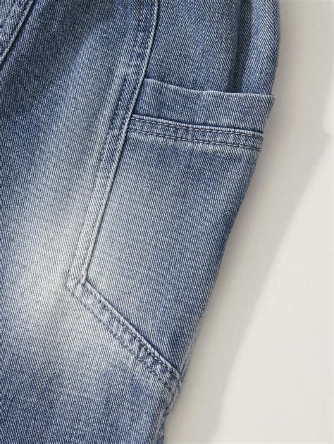 Pantalon en jean décontracté pour garçon avec imprimé lettre ceinture