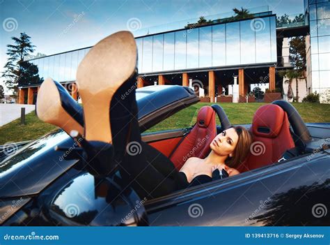 Hot Blonde In A Cabrio Car Stock Photo Image Of Blonde 139413716