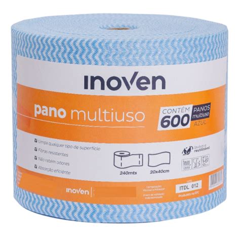 Perfex Pano Multiuso Limpeza Rolo 600 Unidades 20x40cm Inoven