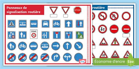 Panneaux de signalisation routière code de la route cm2