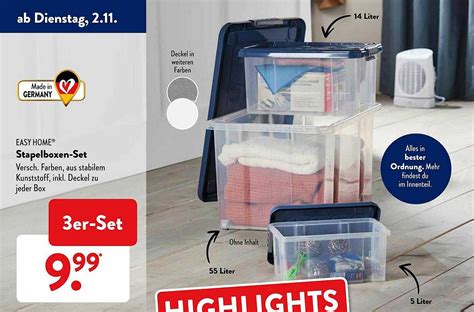 Easy Home Stapelboxen Set Angebot Bei Aldi S D Prospekte De