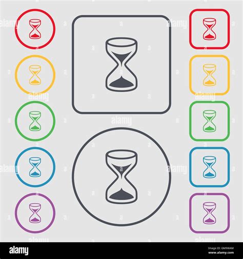 Hourglass Sign Icon Sand Timer Symbol Symbols On The Round And Square