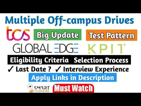 Tcs Kpit Global Edge Offcampus Hiring Latest Exam Pattern