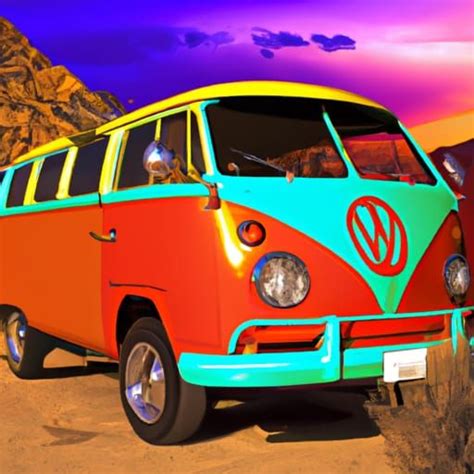 Colorful Vw Bus In The Sunset Ai Generated Artwork Nightcafe Creator