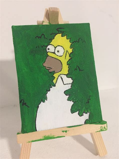 Homer Simpson Hedge Mini Painting - Etsy