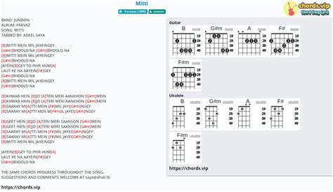 Chord: Mitti - tab, song lyric, sheet, guitar, ukulele | chords.vip