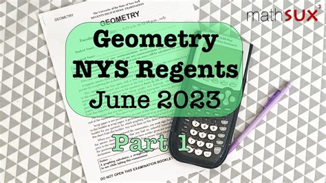 Geometry NYS Regents June 2023 Part 1 MathSux YouTube