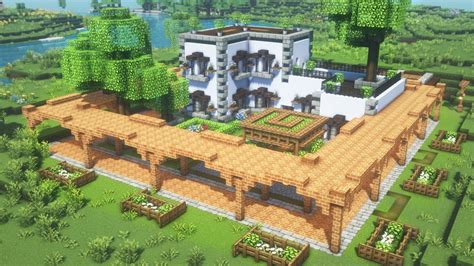 Cómo hacer una hacienda en minecraft con establo para caballos YouTube