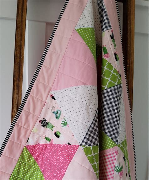 Pink Baby Girl Quilt For Sale Handmade Baby Quilt Modern Etsy