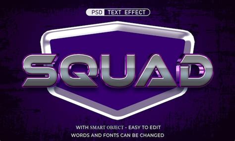 premium psd editable text squad  style