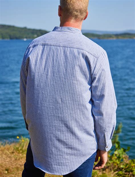 Flannel Grandfather Shirt Grey Stripe Weavers Of Ireland